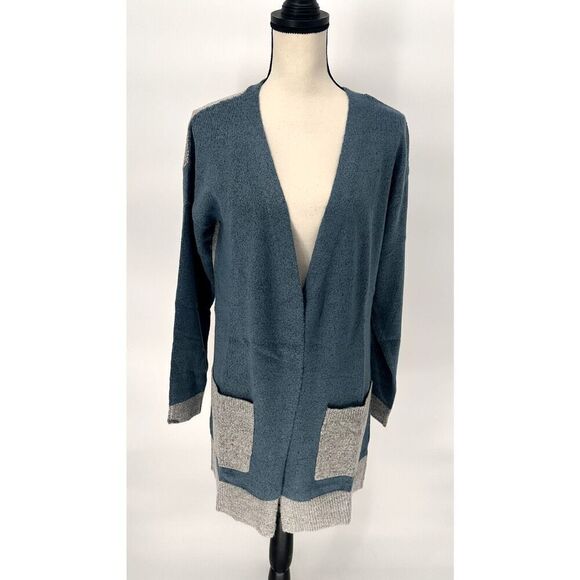 Stitch Fix Lety & Me Cardigan Blue/Gray Color Block Open front LongSleeve Size M - Picture 1 of 9